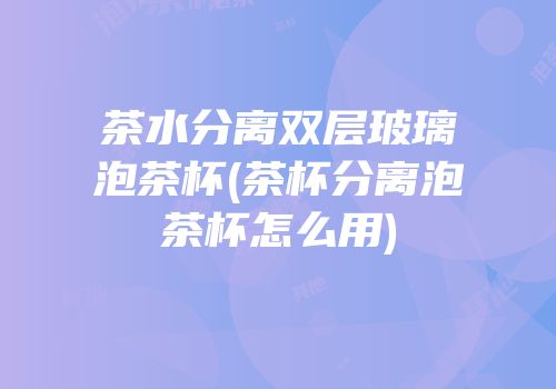 茶水分离双层玻璃泡茶杯(茶杯分离泡茶杯怎么用)
