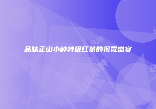 品味正山小种特级红茶的视觉盛宴