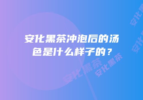 安化黑茶冲泡后的汤色是什么样子的？