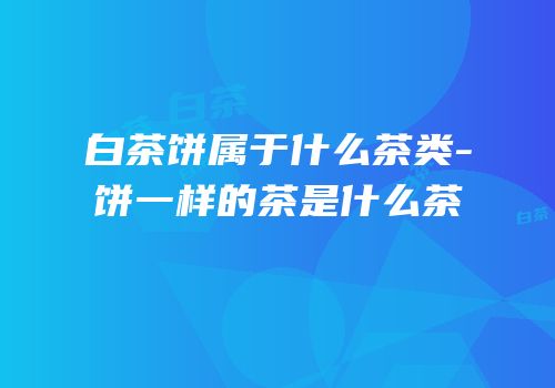 白茶饼属于什么茶类-饼一样的茶是什么茶