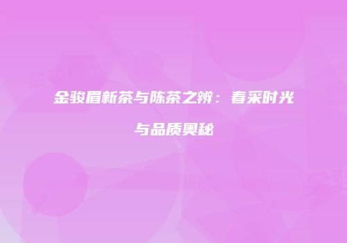 金骏眉新茶与陈茶之辨：春采时光与品质奥秘