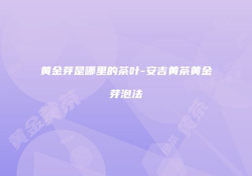 黄金芽是哪里的茶叶-安吉黄茶黄金芽泡法