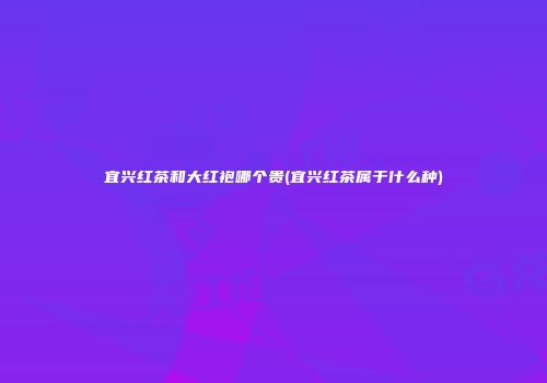 宜兴红茶和大红袍哪个贵(宜兴红茶属于什么种)