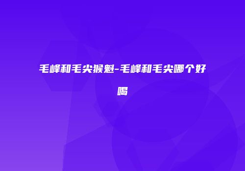 毛峰和毛尖猴魁-毛峰和毛尖哪个好喝