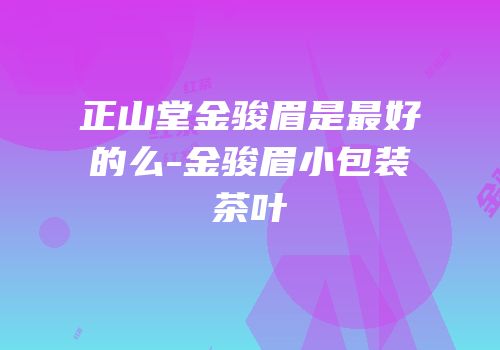 正山堂金骏眉是最好的么-金骏眉小包装茶叶