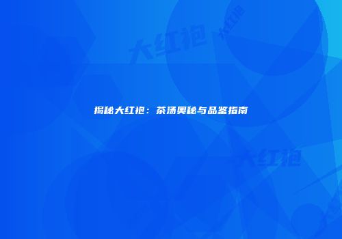 揭秘大红袍：茶汤奥秘与品鉴指南