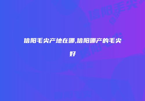 信阳毛尖产地在哪,信阳哪产的毛尖好