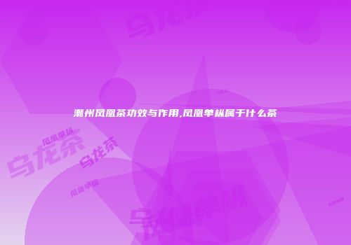 潮州凤凰茶功效与作用,凤凰单枞属于什么茶