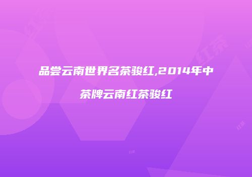 品尝云南世界名茶骏红,2014年中茶牌云南红茶骏红