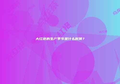 大红袍的生产季节是什么时候？