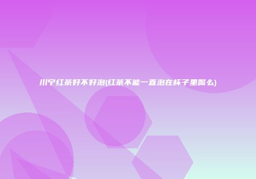 川宁红茶好不好泡(红茶不能一直泡在杯子里喝么)