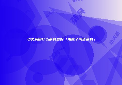 功夫茶用什么茶具最好「用腻了陶瓷茶具」