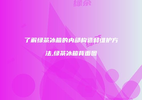 了解绿茶冰箱的内部构造和维护方法,绿茶冰箱背面图