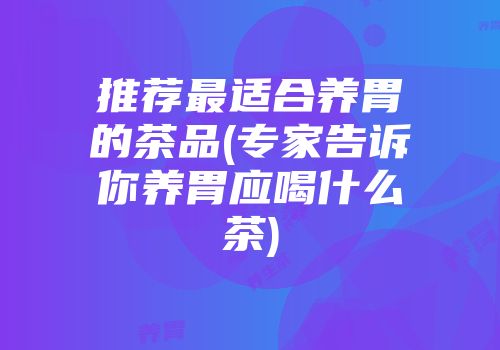 推荐最适合养胃的茶品(专家告诉你养胃应喝什么茶)
