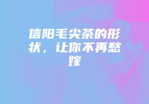 信阳毛尖茶的形状，让你不再愁嫁
