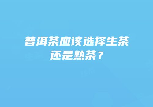 普洱茶应该选择生茶还是熟茶？