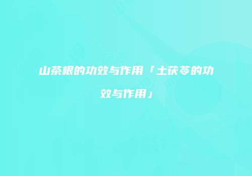 山茶根的功效与作用「土茯苓的功效与作用」