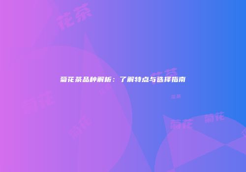 菊花茶品种解析：了解特点与选择指南