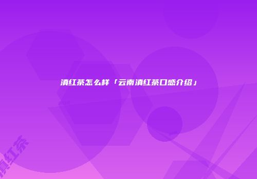 滇红茶怎么样「云南滇红茶口感介绍」