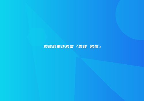 肉桂武夷正岩茶「肉桂 岩茶」