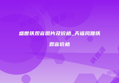 盛世铁观音图片及价格_天福风雅铁观音价格