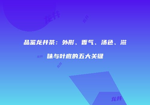 品鉴龙井茶：外形、香气、汤色、滋味与叶底的五大关键