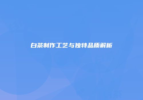白茶制作工艺与独特品质解析