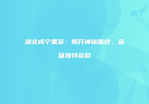 湖北咸宁黑茶：揭开神秘面纱，品味独特茶韵