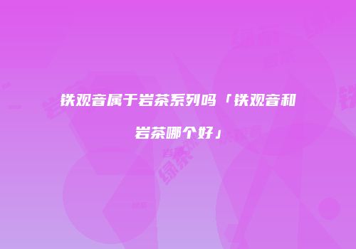 铁观音属于岩茶系列吗「铁观音和岩茶哪个好」