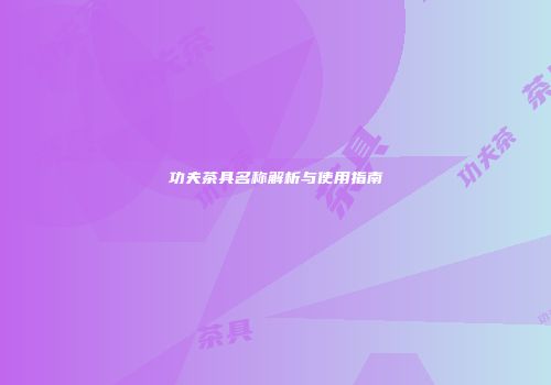 功夫茶具名称解析与使用指南