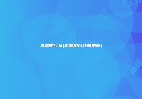 小青柑红茶(小青柑茶叶味浓吗)