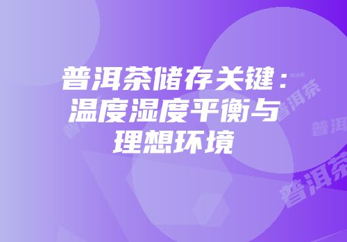 普洱茶储存关键：温度湿度平衡与理想环境