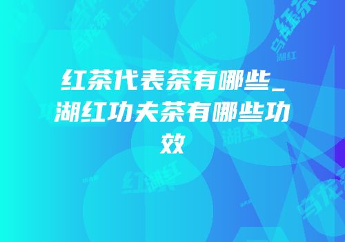 红茶代表茶有哪些_湖红功夫茶有哪些功效