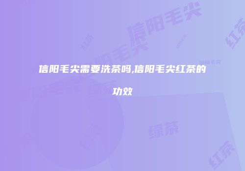 信阳毛尖需要洗茶吗,信阳毛尖红茶的功效