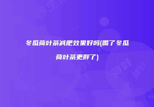 冬瓜荷叶茶减肥效果好吗(喝了冬瓜荷叶茶更胖了)
