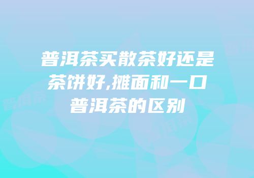 普洱茶买散茶好还是茶饼好,摊面和一口普洱茶的区别