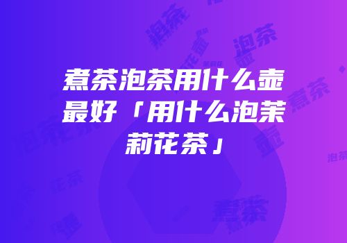 煮茶泡茶用什么壶最好「用什么泡茉莉花茶」