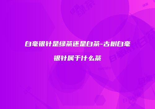 白毫银针是绿茶还是白茶-古树白毫银针属于什么茶