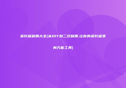 茶叶罐利用大全(从DIY到二次利用,让你的茶叶罐变身万能工具)