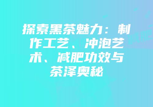 探索黑茶魅力：制作工艺、冲泡艺术、减肥功效与茶泽奥秘