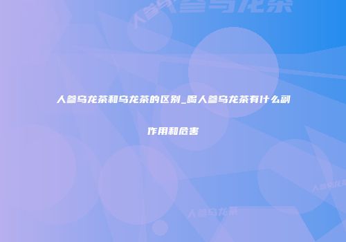 人参乌龙茶和乌龙茶的区别_喝人参乌龙茶有什么副作用和危害