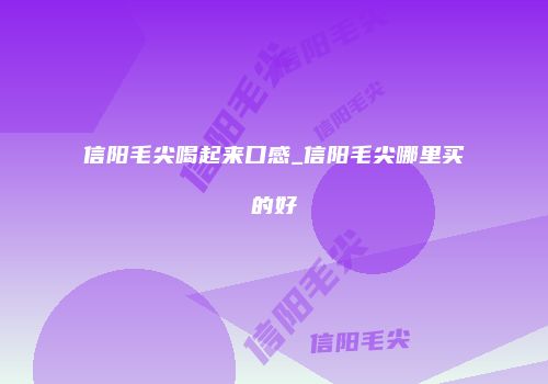 信阳毛尖喝起来口感_信阳毛尖哪里买的好