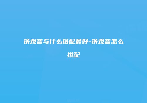 铁观音与什么搭配最好-铁观音怎么拼配