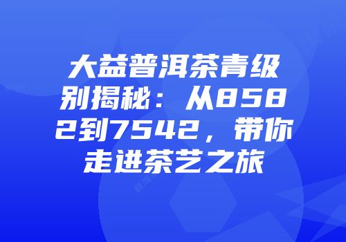 大益普洱茶青级别揭秘：从8582到7542，带你走进茶艺之旅