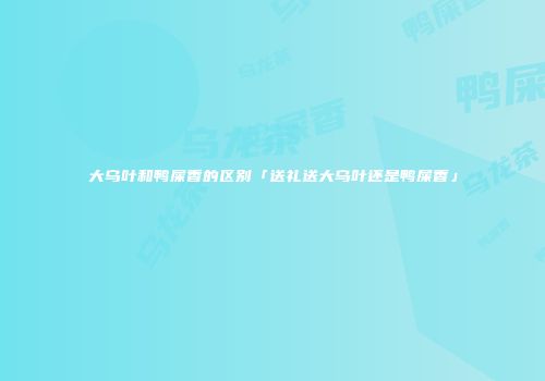 大乌叶和鸭屎香的区别「送礼送大乌叶还是鸭屎香」
