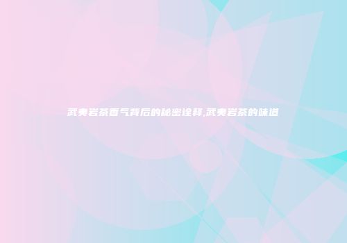 武夷岩茶香气背后的秘密诠释,武夷岩茶的味道