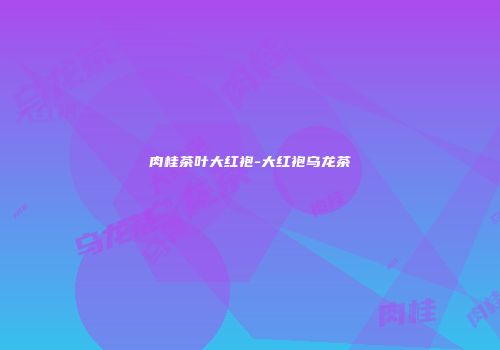 肉桂茶叶大红袍-大红袍乌龙茶