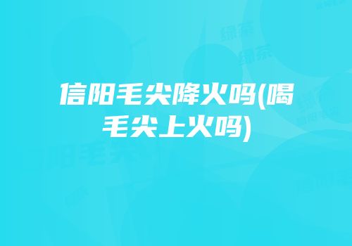 信阳毛尖降火吗(喝毛尖上火吗)