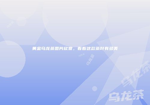 黄金乌龙茶图片欣赏，看看这款茶叶有多美