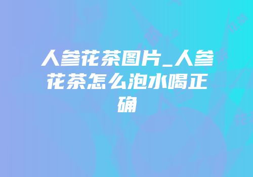 人参花茶图片_人参花茶怎么泡水喝正确